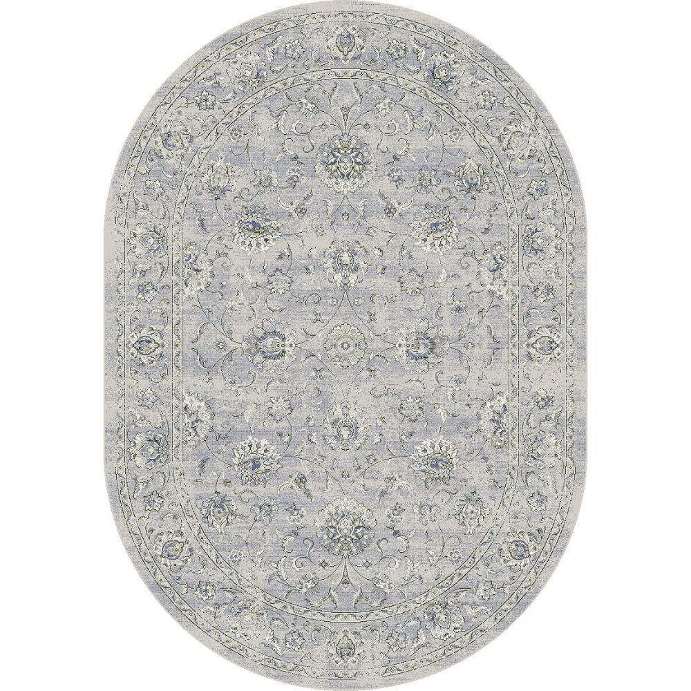Dynamic Rugs 57126-9696 Ancient Garden 6.7 Ft. X 9.6 Ft. Oval Rug in Silver/Grey